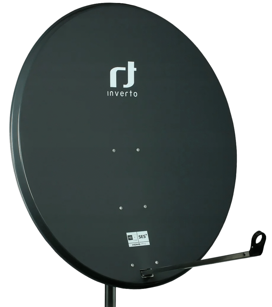 Czasza satelitarna do odbioru telewizji satelitarnej Czasza anteny satelitarnej – przykład instalacji